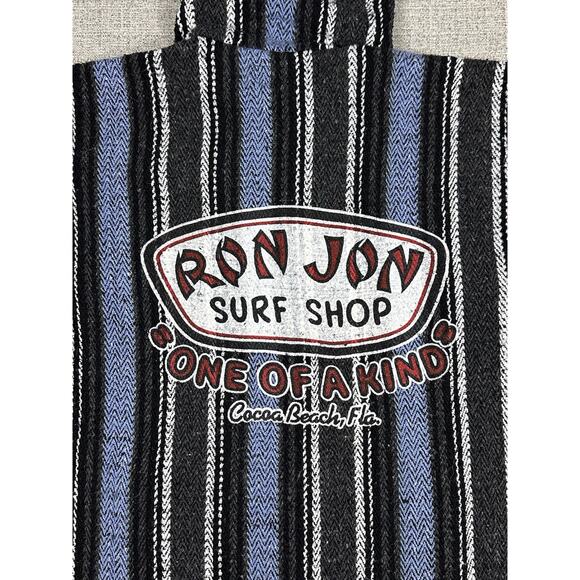 Ron Jon Surf Shop Pullover Hoodie Drug Rug Adult Sz Medium Blue Black Poncho EUC - Picture 8 of 10